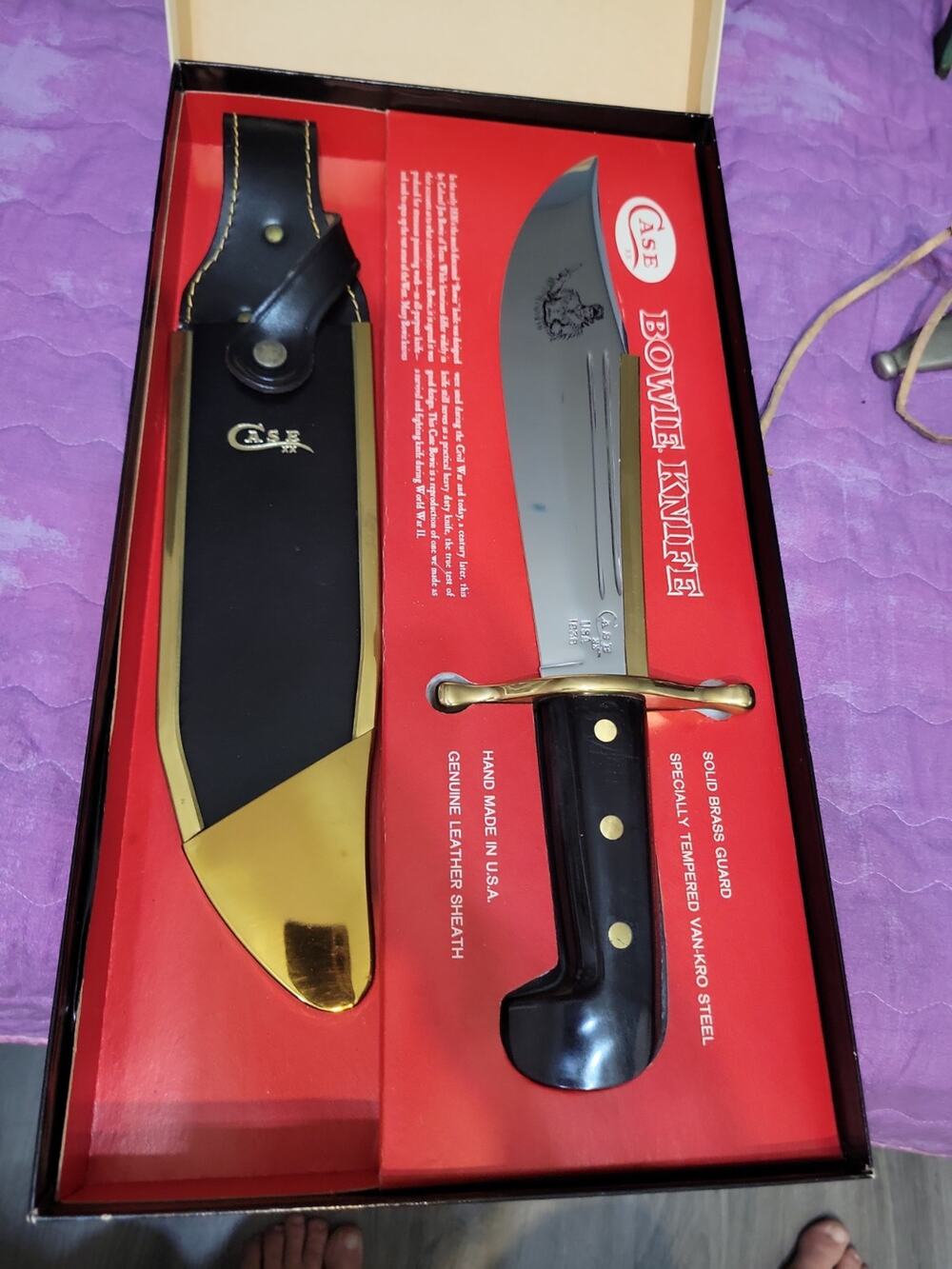 Case XX Vintage Bowie Hunter Survival Knife & Scabbard 1836 NIB